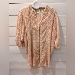 📍🩷MAEVE tunic  S – Salmon Pink, Green & Cream